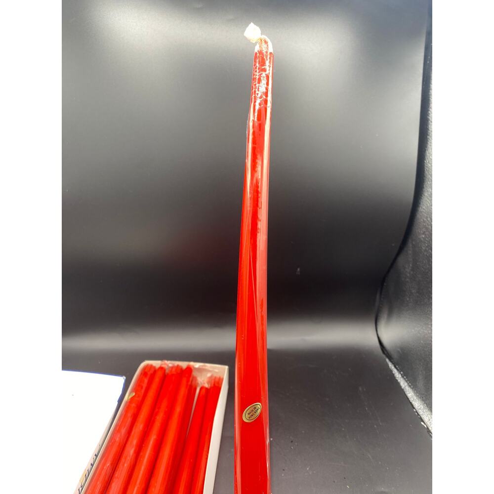 vintage Lot of 12 Ambria Tapered red candles made in Hong Kong NEW In packaging - Picture 4 of 7